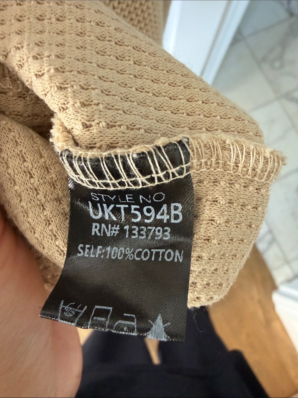 POL Beige and Black Hooded Sweatshirt with Lace Stripes - Picture 4 of 5